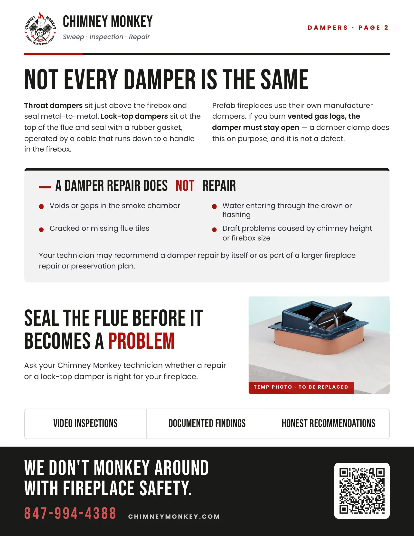 Damper Repair Guide from Chimney Monkey, page 2