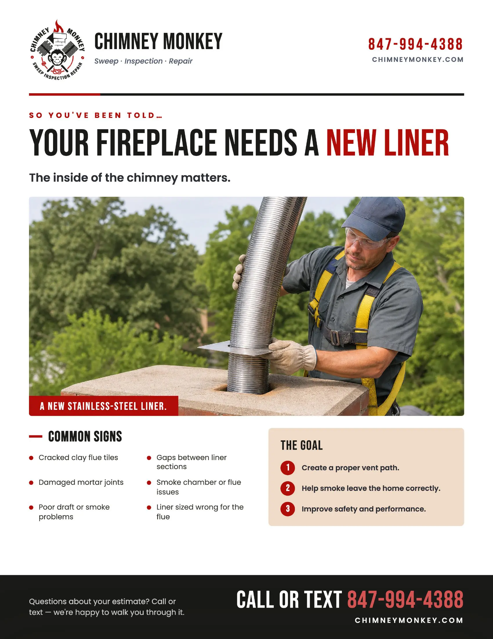 Fireplace Liner Guide from Chimney Monkey, page 1