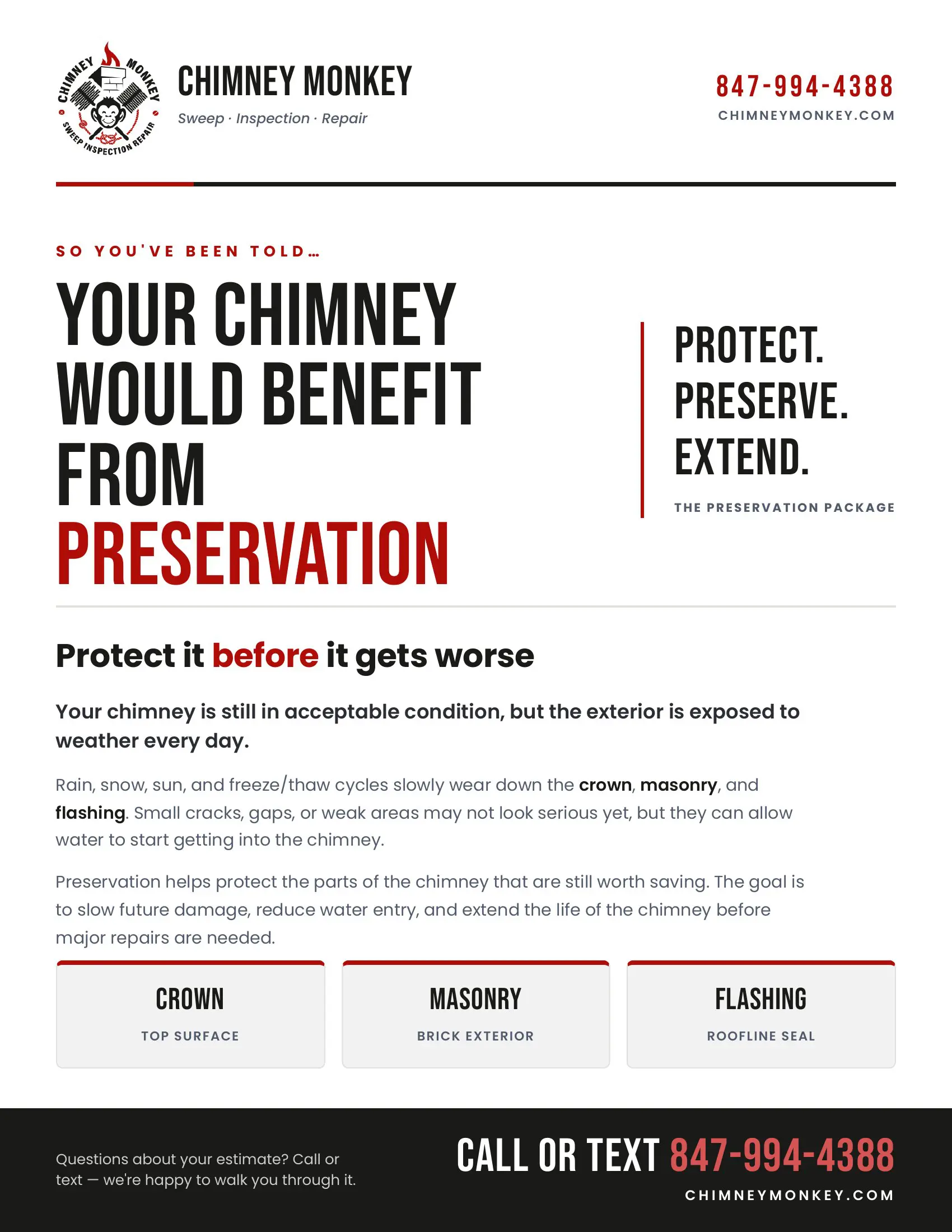 Chimney Preservation Package Guide from Chimney Monkey, page 1