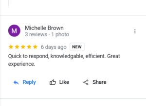 Sincere thanks to Michelle for her stellar review