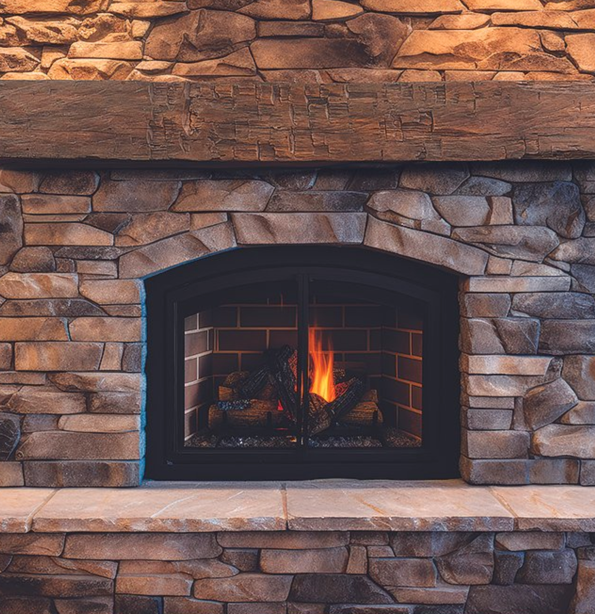 The Farmhouse Rustic Mantel in Maduro Installed By Chimney Monkey