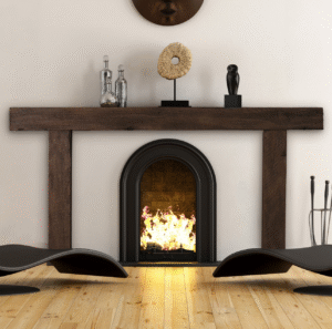 Lexington Hearth fireplace mantel installation - Hitching Post Maduro