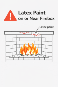 latex paint near firebox