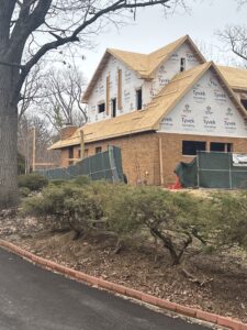 chimney rebuild in Glenview Illinois showing restored masonry chimney structure